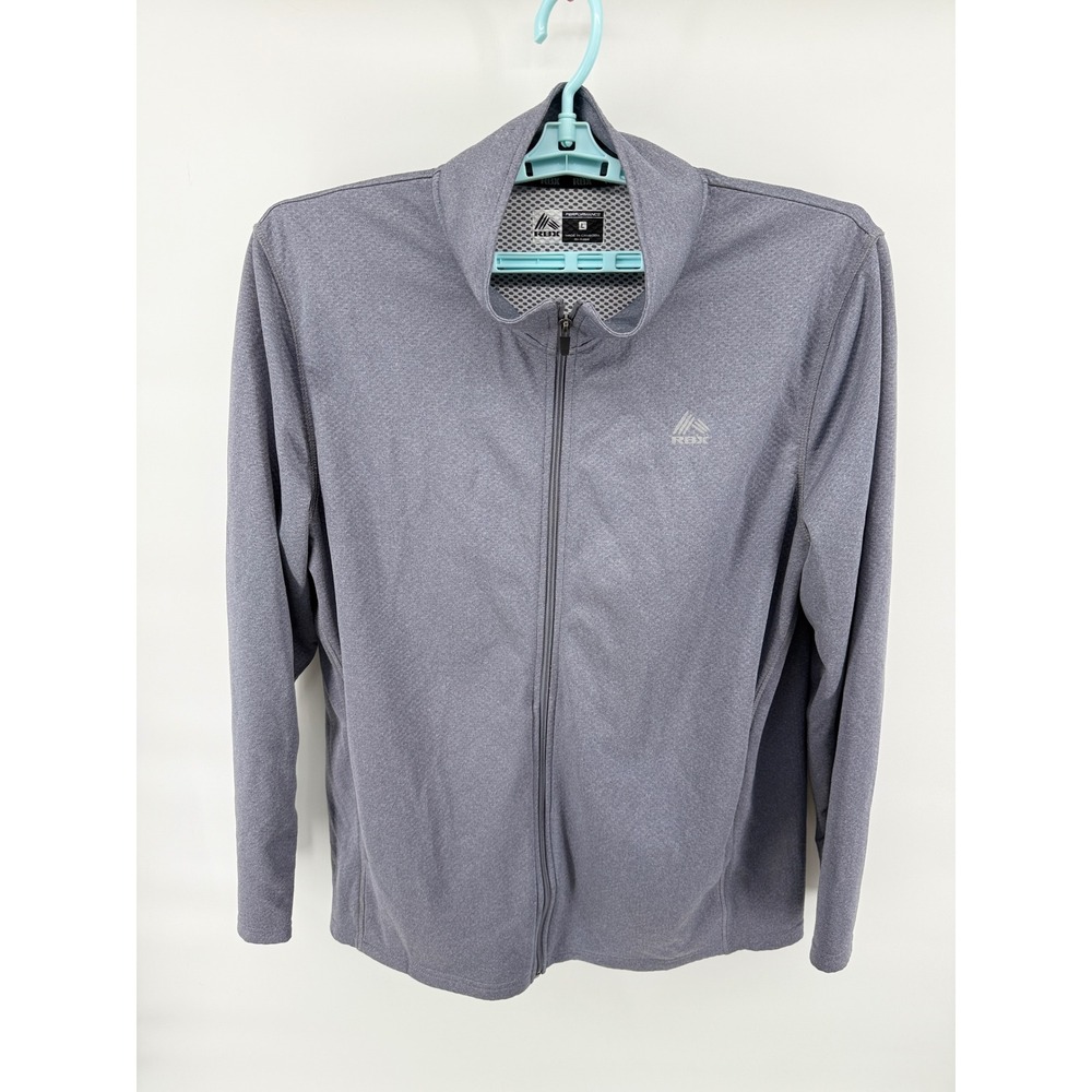 RBX Performance Gray Full Zip Track Jacket Men's Size L Athletic Activewear
